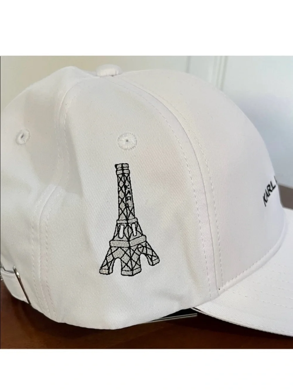Karl Lagerfeld Paris Women’s Logo Baseball Cap - White, Adjustable, NWT